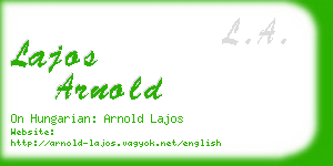 lajos arnold business card